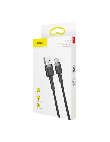 Patvarus pintas kabelis iš USB į USB-C QC3 0,5 m – juodas ir pilkas
 
Patvarus pintas kabelis iš USB į USB-C QC3 0,5 m – juodas ir pilkas
