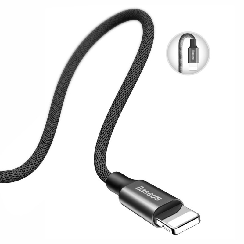Audinys pintas kabelis USB - iPhone Lightning 1,8m - juodas