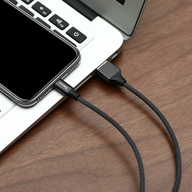 Audinys pintas kabelis USB - iPhone Lightning 1,8m - juodas