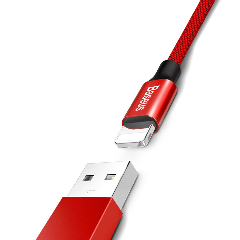 Audinys pintas kabelis USB - iPhone Lightning 1,8m - raudonas