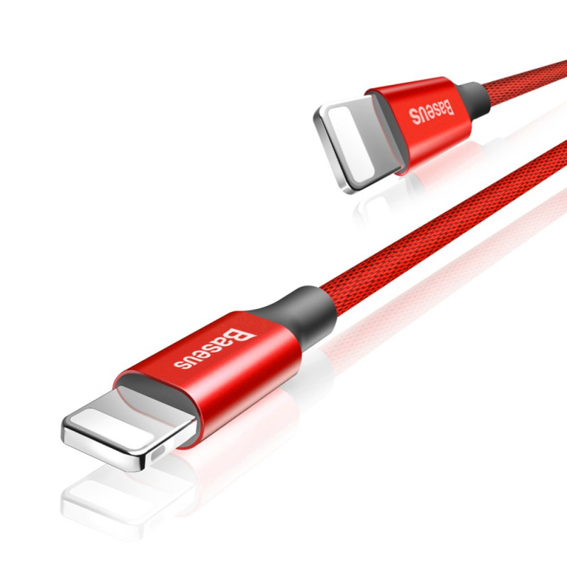 Audinys pintas kabelis USB - iPhone Lightning 1,8m - raudonas