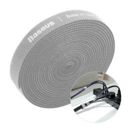 
Velcro juosta, kabelių tvarkyklė, 3 m - pilka
