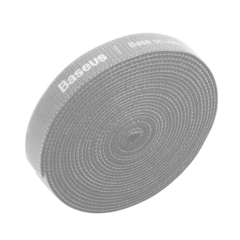 Velcro juosta, kabelių tvarkyklė, 3 m - pilka
