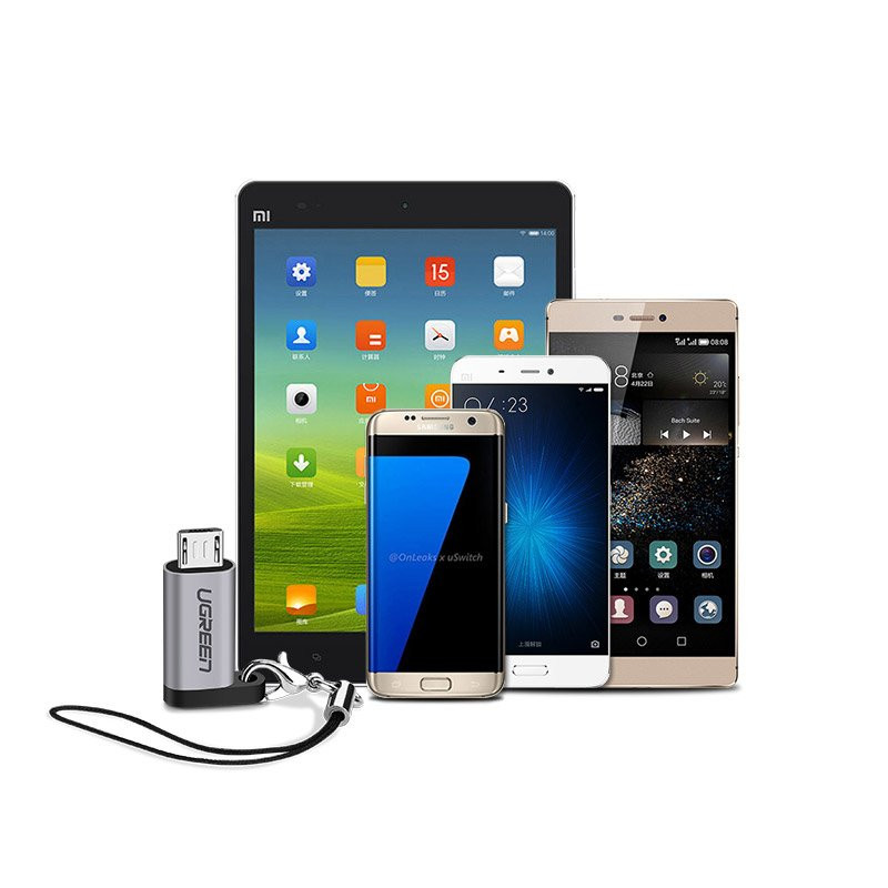 USB-C į mikro USB adapteris – pilkas