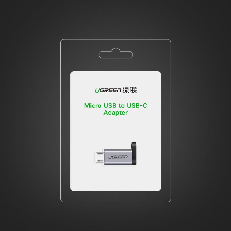 USB-C į mikro USB adapteris – pilkas