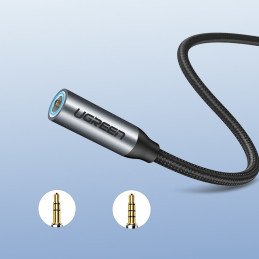 
Ausinių adapteris su Mini Jack 3,5 mm iki USB-C 10 cm - pilka
