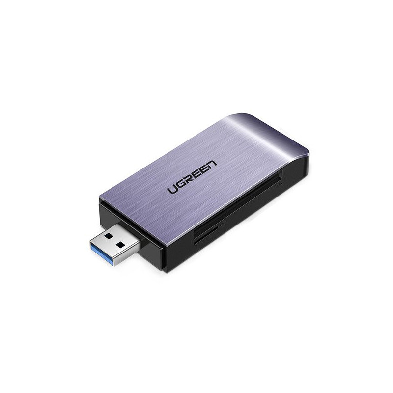 
SD / micro SD / CF / MS atminties kortelių skaitytuvas, USB 3.0 kištukas - pilkas
