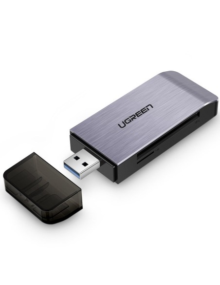 
SD / micro SD / CF / MS atminties kortelių skaitytuvas, USB 3.0 kištukas - pilkas

