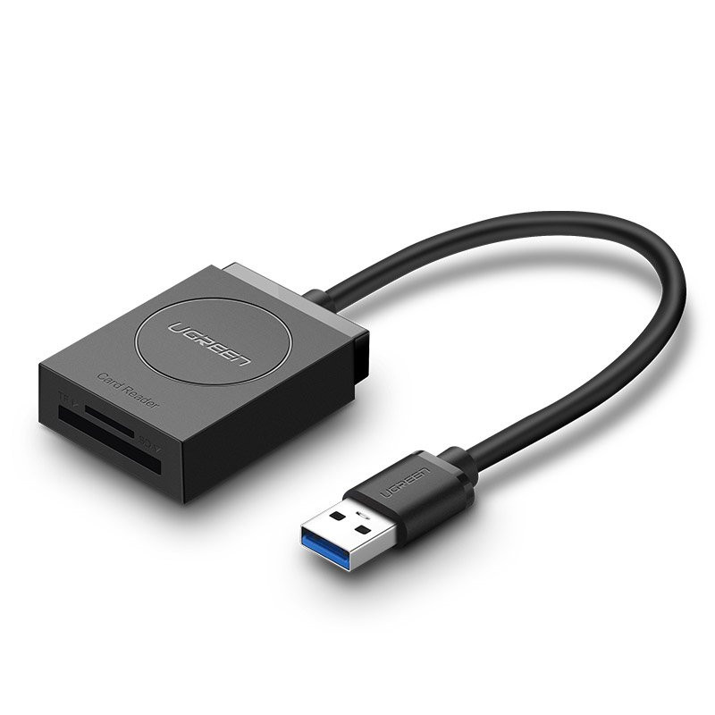 
SD / micro SD atminties kortelių skaitytuvas, USB 3.0 kištukas, 15 cm - juodas
