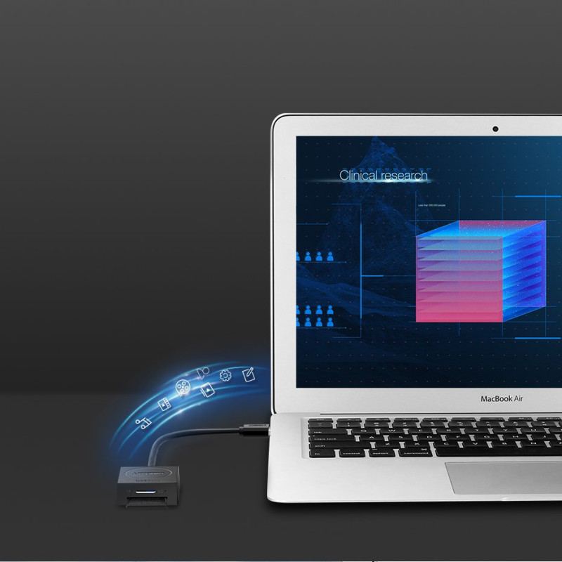 
SD / micro SD atminties kortelių skaitytuvas, USB 3.0 kištukas, 15 cm - juodas
