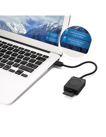 
SD / micro SD atminties kortelių skaitytuvas, USB 3.0 kištukas, 15 cm - juodas
