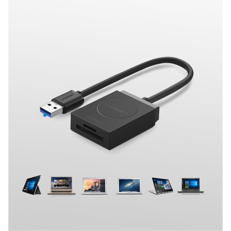 
SD / micro SD atminties kortelių skaitytuvas, USB 3.0 kištukas, 15 cm - juodas
