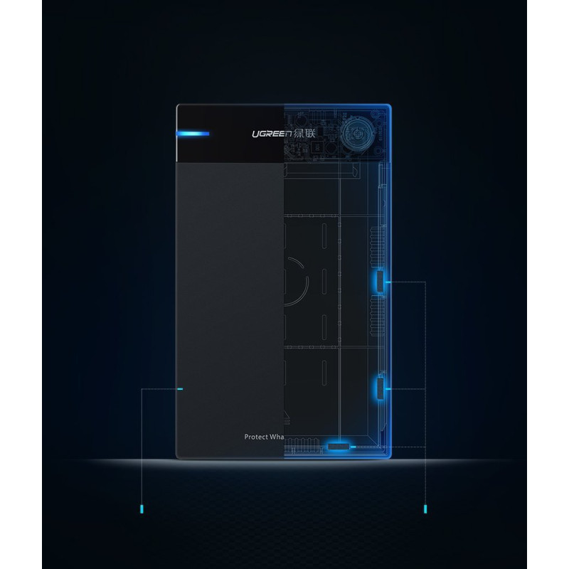 Kišeninis SATA 3.5& 39 & 39 USB 3.0 HDD korpusas – juodas