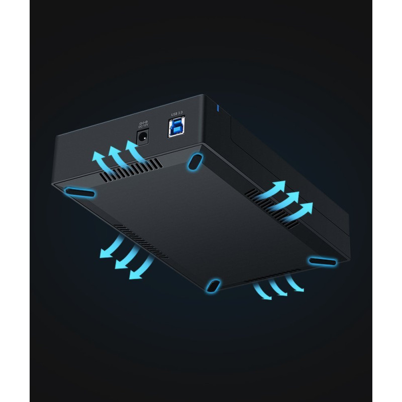 Kišeninis SATA 3.5& 39 & 39 USB 3.0 HDD korpusas – juodas