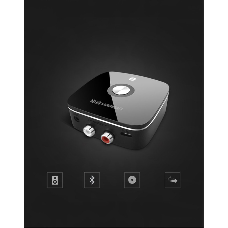Imtuvo garso adapteris Bluetooth 5.1 aptX 2RCA iki 3,5 mm Mini Jack - juodas