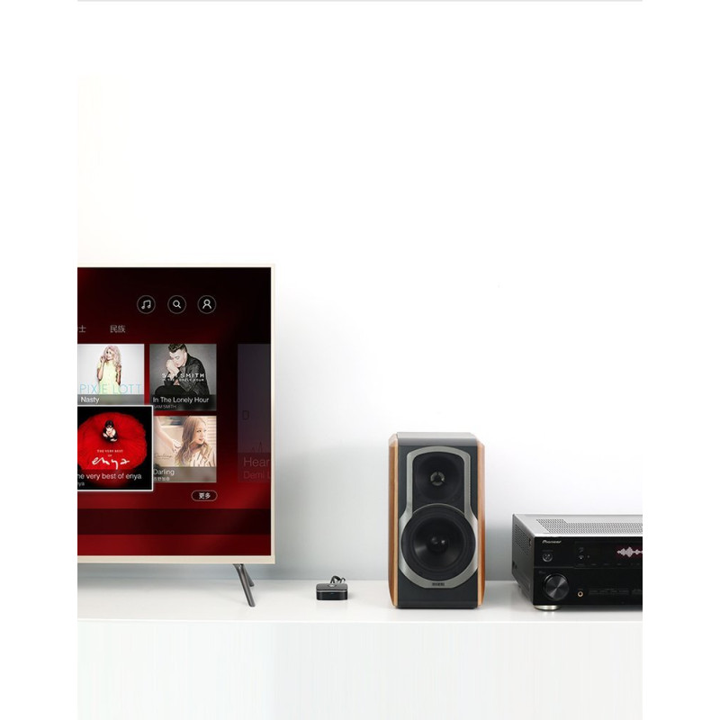 Imtuvo garso adapteris Bluetooth 5.1 aptX 2RCA iki 3,5 mm Mini Jack - juodas