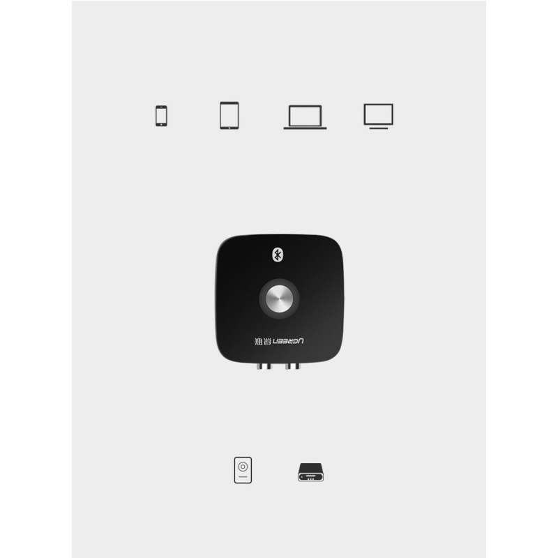 Imtuvo garso adapteris Bluetooth 5.1 aptX 2RCA iki 3,5 mm Mini Jack - juodas