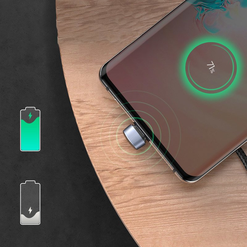 Kampinis USB – USB-C laidas skirtas QC AFC FCP grotuvams 1m – pilkas