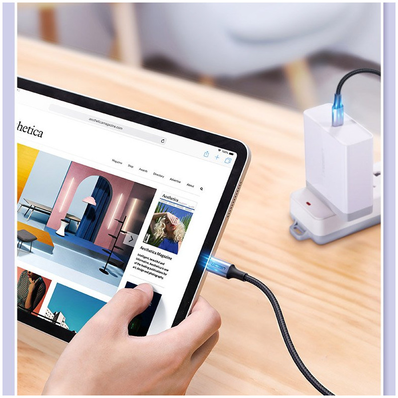 USB-C – USB-C maitinimo tiekimo greito įkrovimo laidas 2 m – pilkas