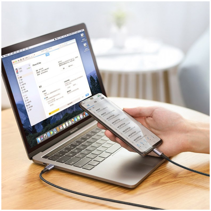 USB-C – USB-C maitinimo tiekimo greito įkrovimo laidas 2 m – pilkas