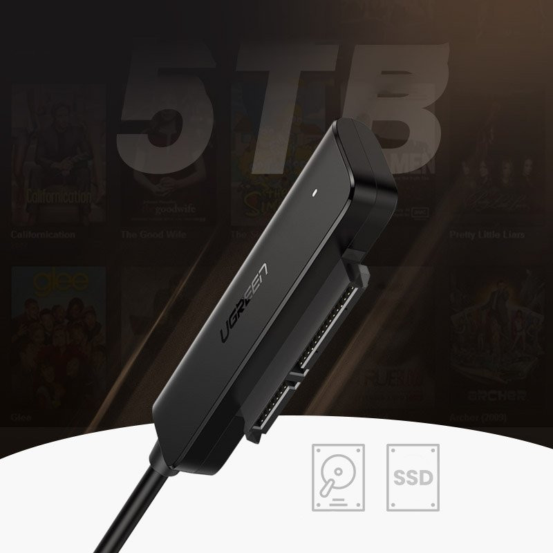 HDD SSD 2.5& 39 & 39 SATA III 3.0 į USB adapteris – juodas