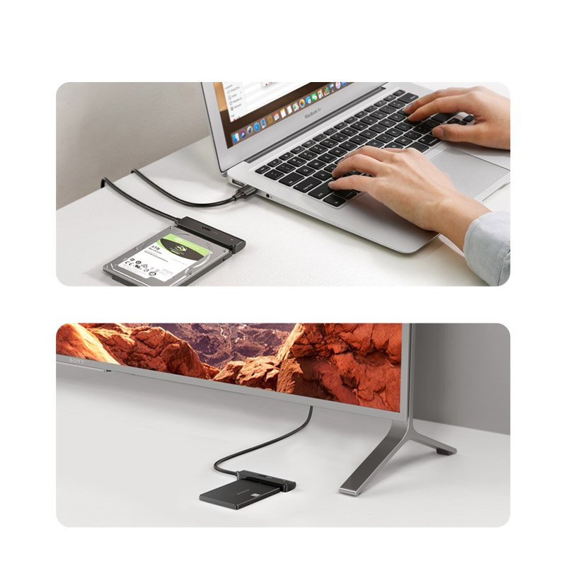 HDD SSD 2.5& 39 & 39 SATA III 3.0 į USB adapteris – juodas