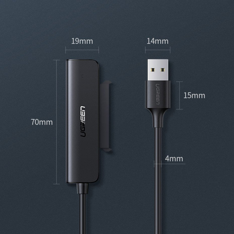 HDD SSD 2.5& 39 & 39 SATA III 3.0 į USB adapteris – juodas