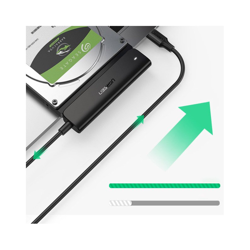 HDD SSD 2.5& 39 & 39 SATA III 3.0 į USB-C adapteris – juodas