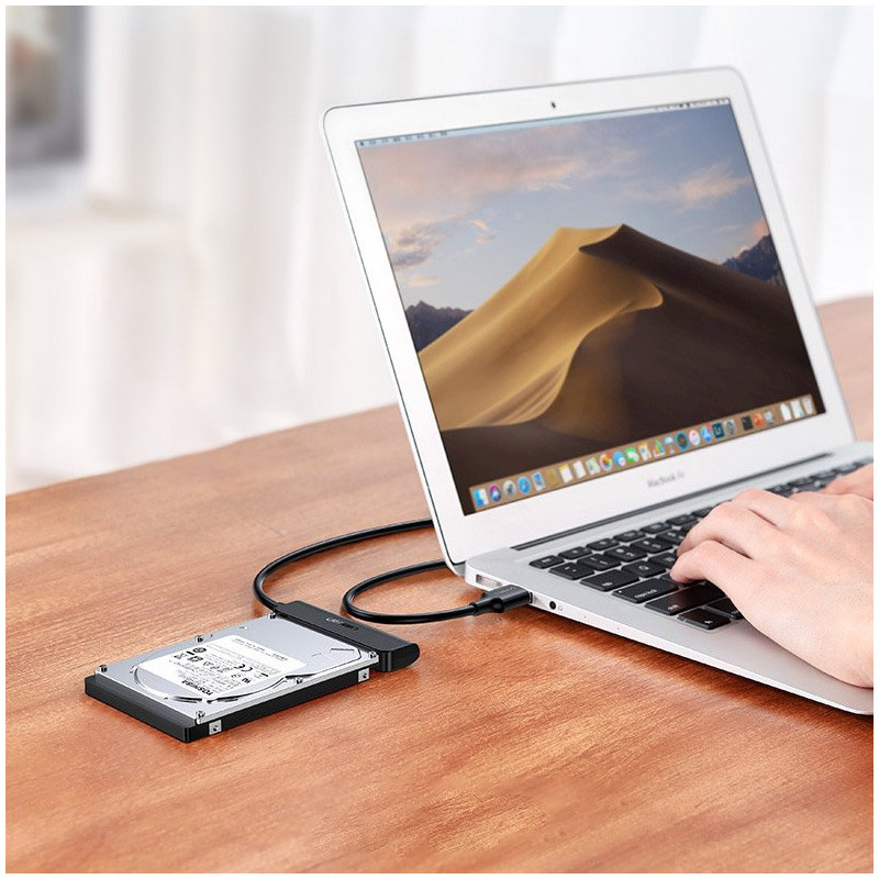 HDD SSD 2.5& 39 & 39 SATA III 3.0 į USB-C adapteris – juodas