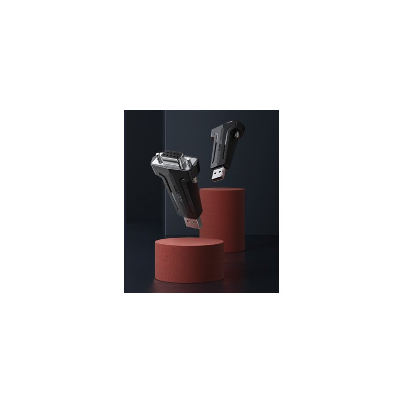 DB9 RS-232 į USB konverterio adapteris - juodas