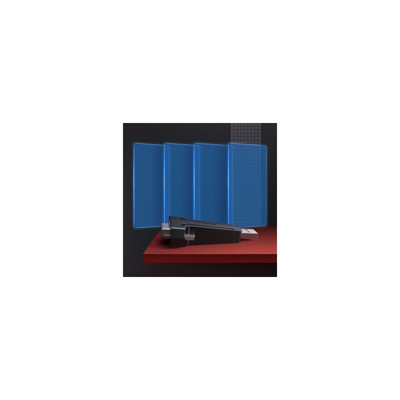 DB9 RS-232 į USB konverterio adapteris - juodas