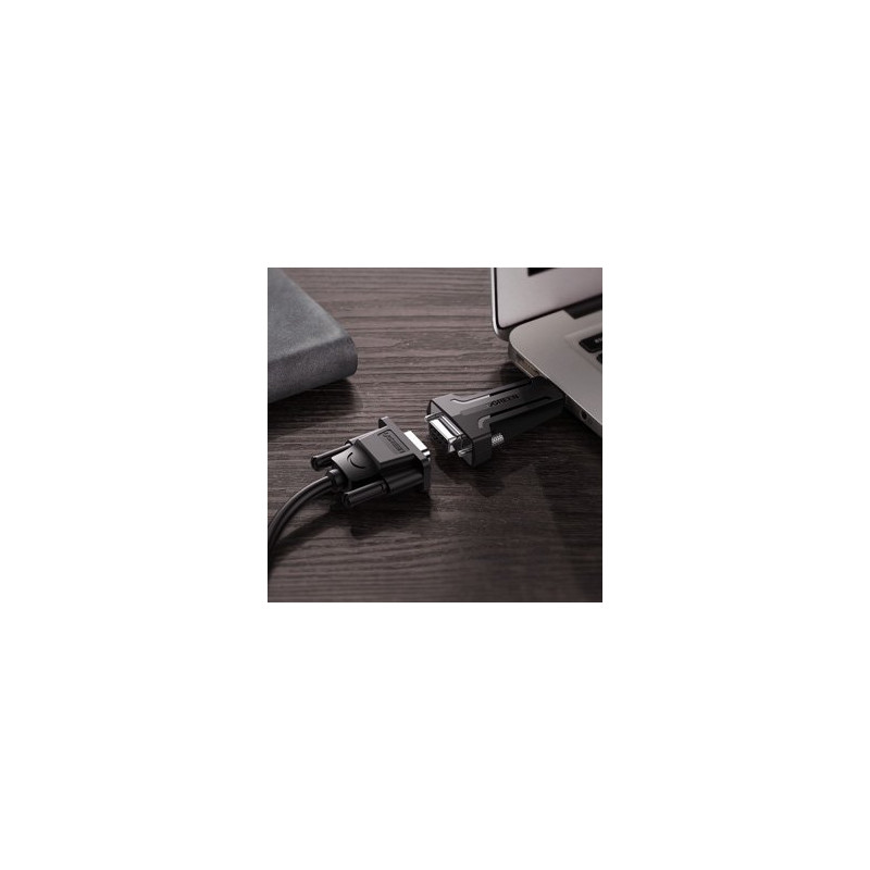 DB9 RS-232 į USB konverterio adapteris - juodas