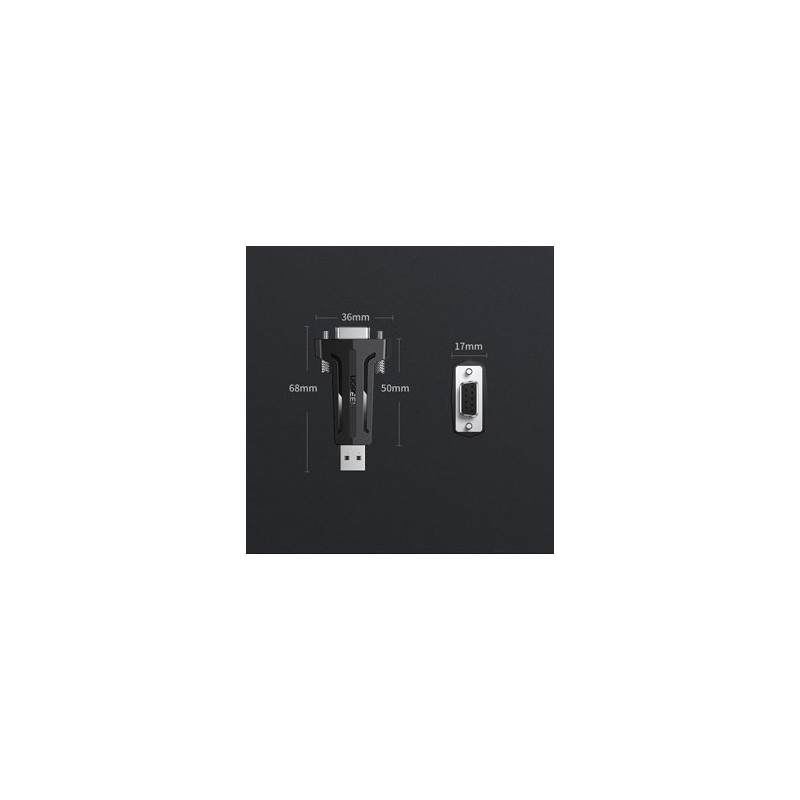 DB9 RS-232 į USB konverterio adapteris - juodas