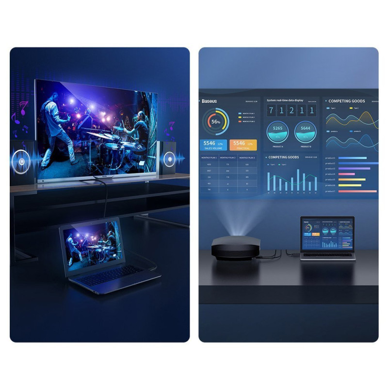HDMI 2.0 kabelis 4K 30Hz 3D HDR 18Gbps 8m – juodas