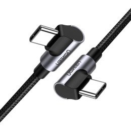 
Kampinis laidas su šonine USB-C į USB-C greito įkrovimo kištuku, 1 m – pilkas
