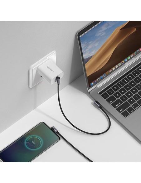 Kampinis laidas su šonine USB-C į USB-C greito įkrovimo kištuku, 1 m – pilkas
 
Kampinis laidas su šonine USB-C į USB-C greito įkrovimo kištuku, 1 m – pilkas