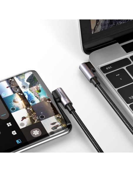Kampinis laidas su šonine USB-C į USB-C greito įkrovimo kištuku, 1 m – pilkas
 
Kampinis laidas su šonine USB-C į USB-C greito įkrovimo kištuku, 1 m – pilkas