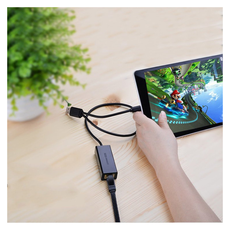 Išorinė RJ45 LAN kortelė – USB 2.0 100 Mbps – juoda