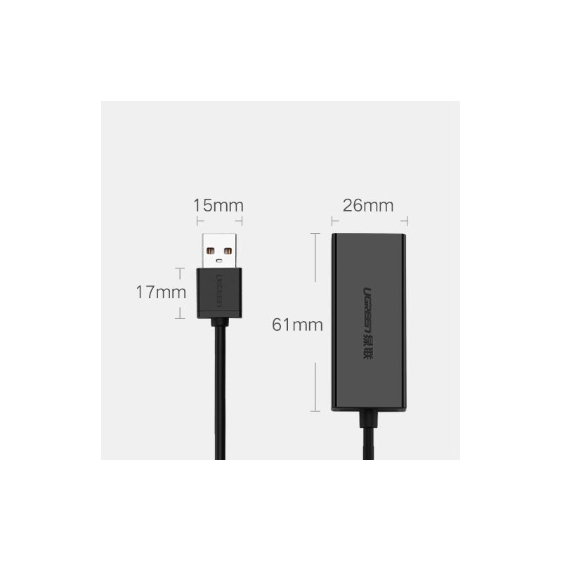 Išorinė RJ45 LAN kortelė – USB 2.0 100 Mbps – juoda