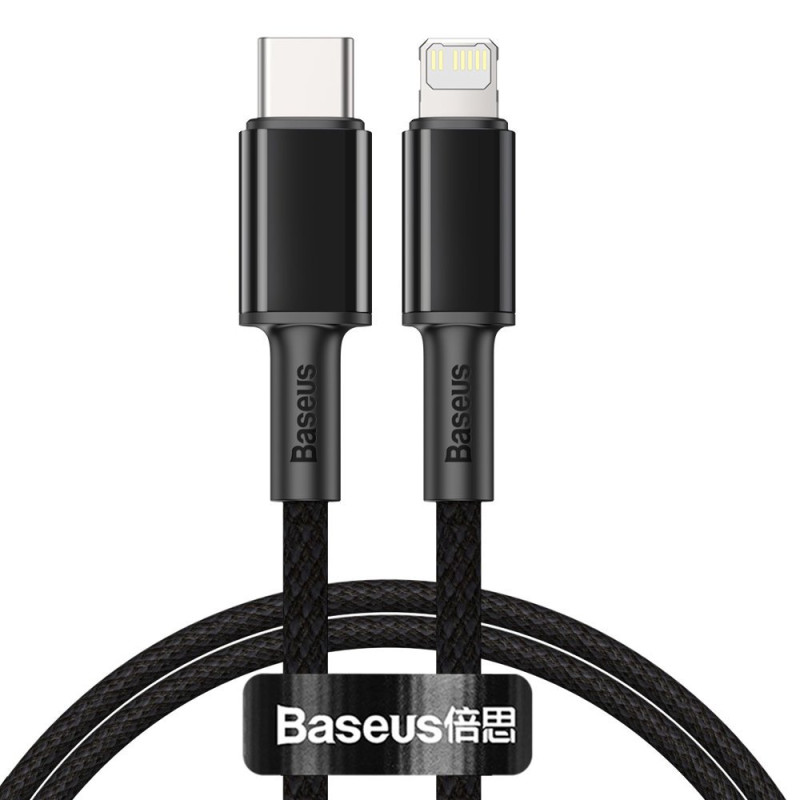 
Kabelis iPhone USB-C - Žaibiškas greitas įkrovimas 20W 1m - juodas
