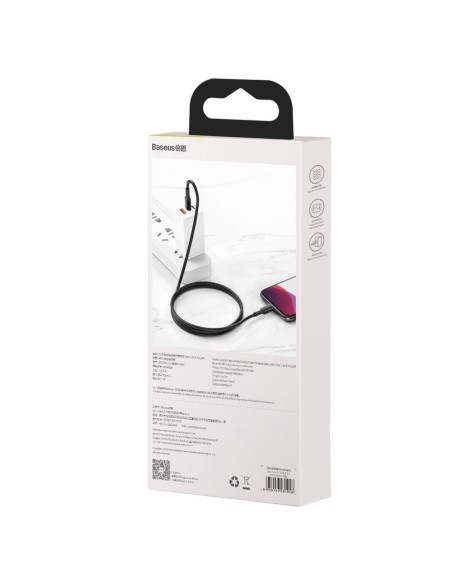 
Kabelis iPhone USB-C - Žaibiškas greitas įkrovimas 20W 1m - juodas
