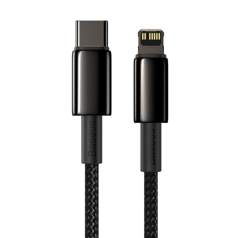 Kabelis iPhone USB-C – Žaibiškai greitas įkrovimas 20W 2m – visas juodas