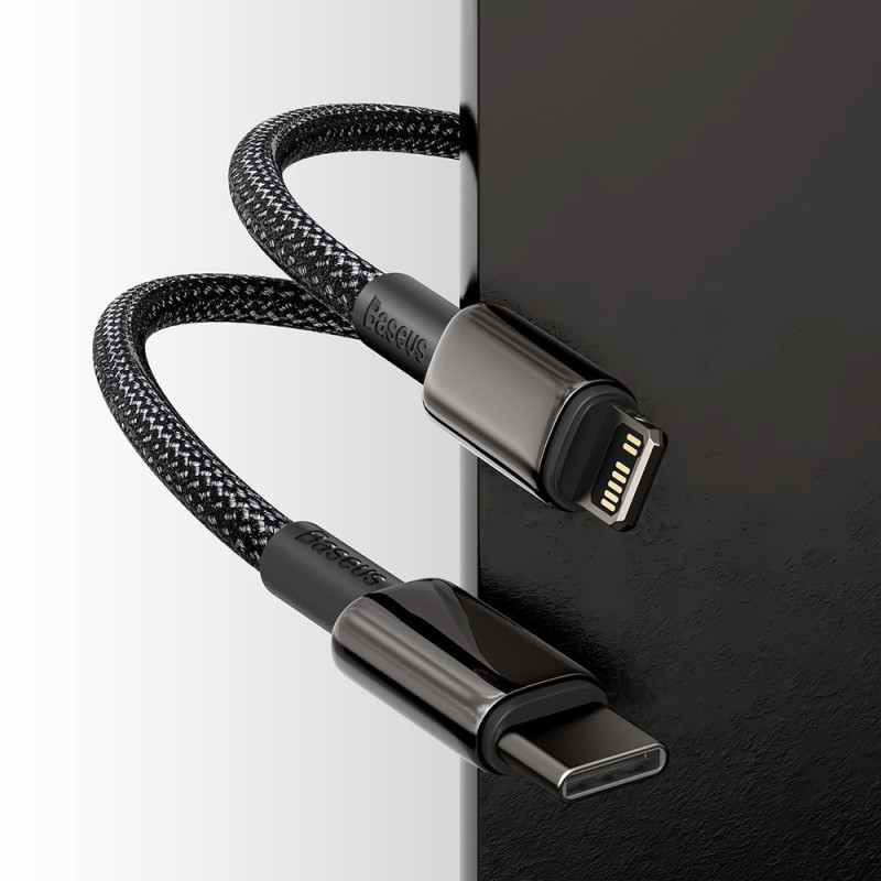 Kabelis iPhone USB-C – Žaibiškai greitas įkrovimas 20W 2m – visas juodas