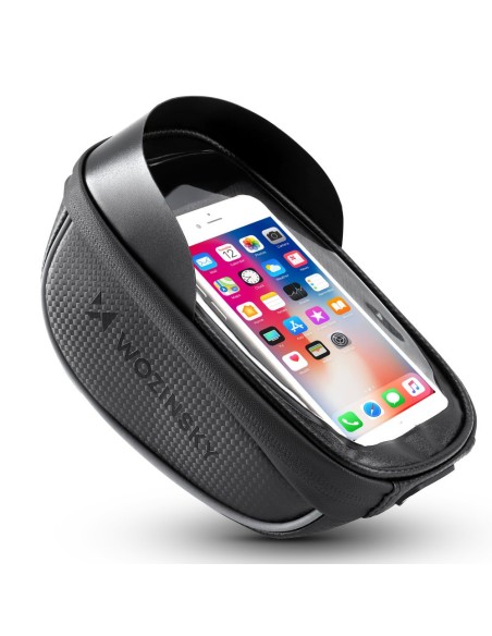 Dviračio vairo krepšys su telefono dėklu 1 l juodas