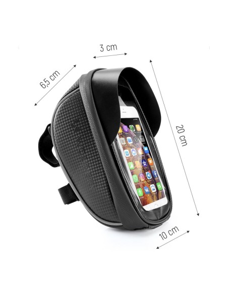 Dviračio vairo krepšys su telefono dėklu 1 l juodas