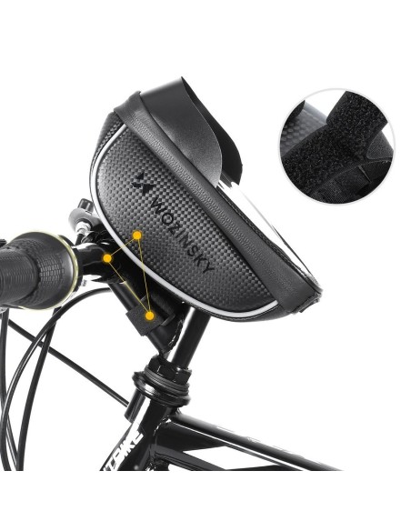 Dviračio vairo krepšys su telefono dėklu 1 l juodas