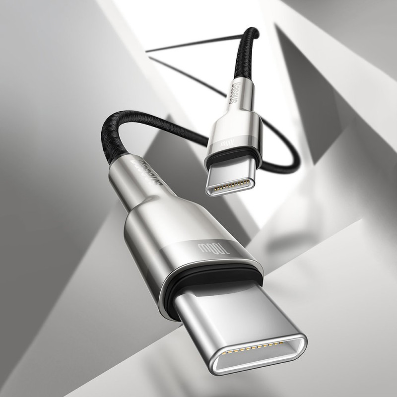 USB-C - USB-C Cafule Metal Data Maitinimo kabelis 100W 2m - žalias