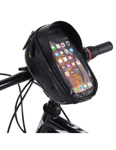 Dviračio vairo krepšys su telefono dėklu 1 l juodas