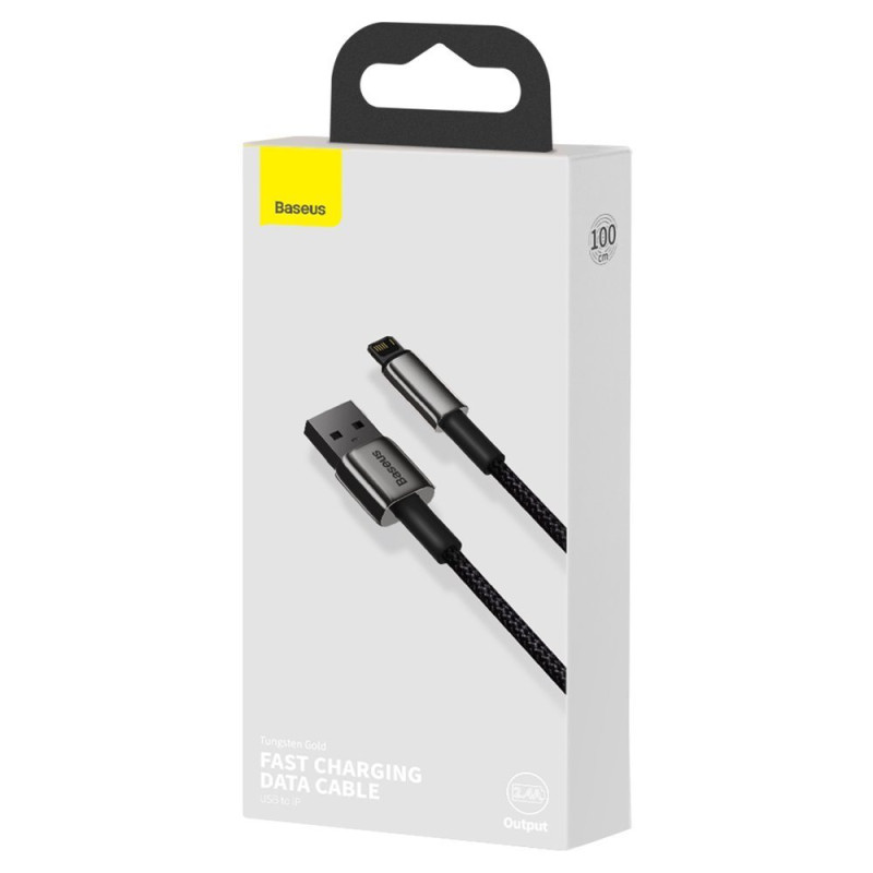 Pintas kabelis iPhone USB - Lightning 1m - visas juodas