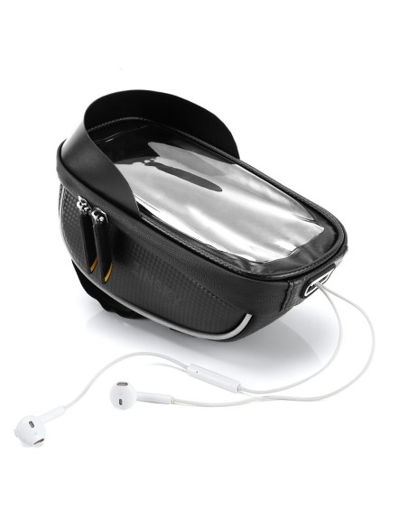 Dviračio vairo krepšys su telefono dėklu 1 l juodas